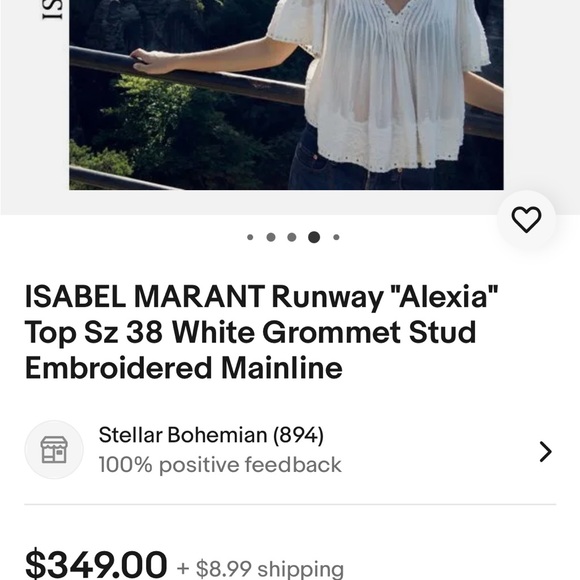 ISABEL MARANT Runway "Alexia" White Grommet Stud Embroidered Mainline - Picture 2 of 8